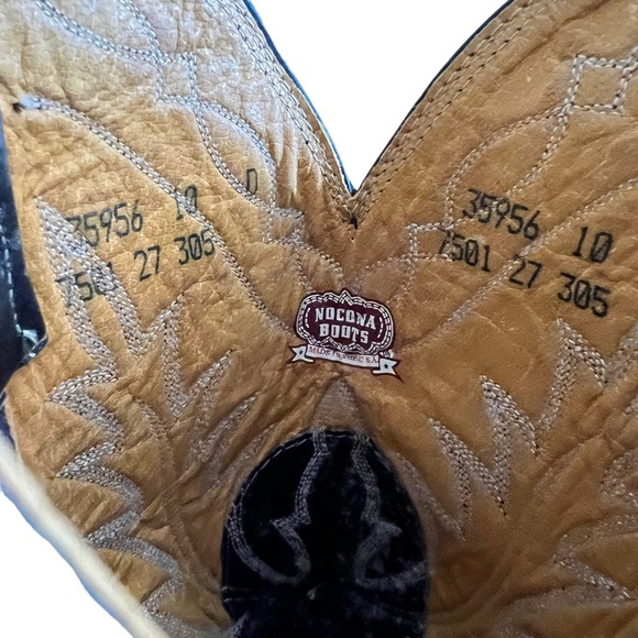 Nocona Mens Black Leather Cowboy Boots size 10 D 35956 - Picture 10 of 10